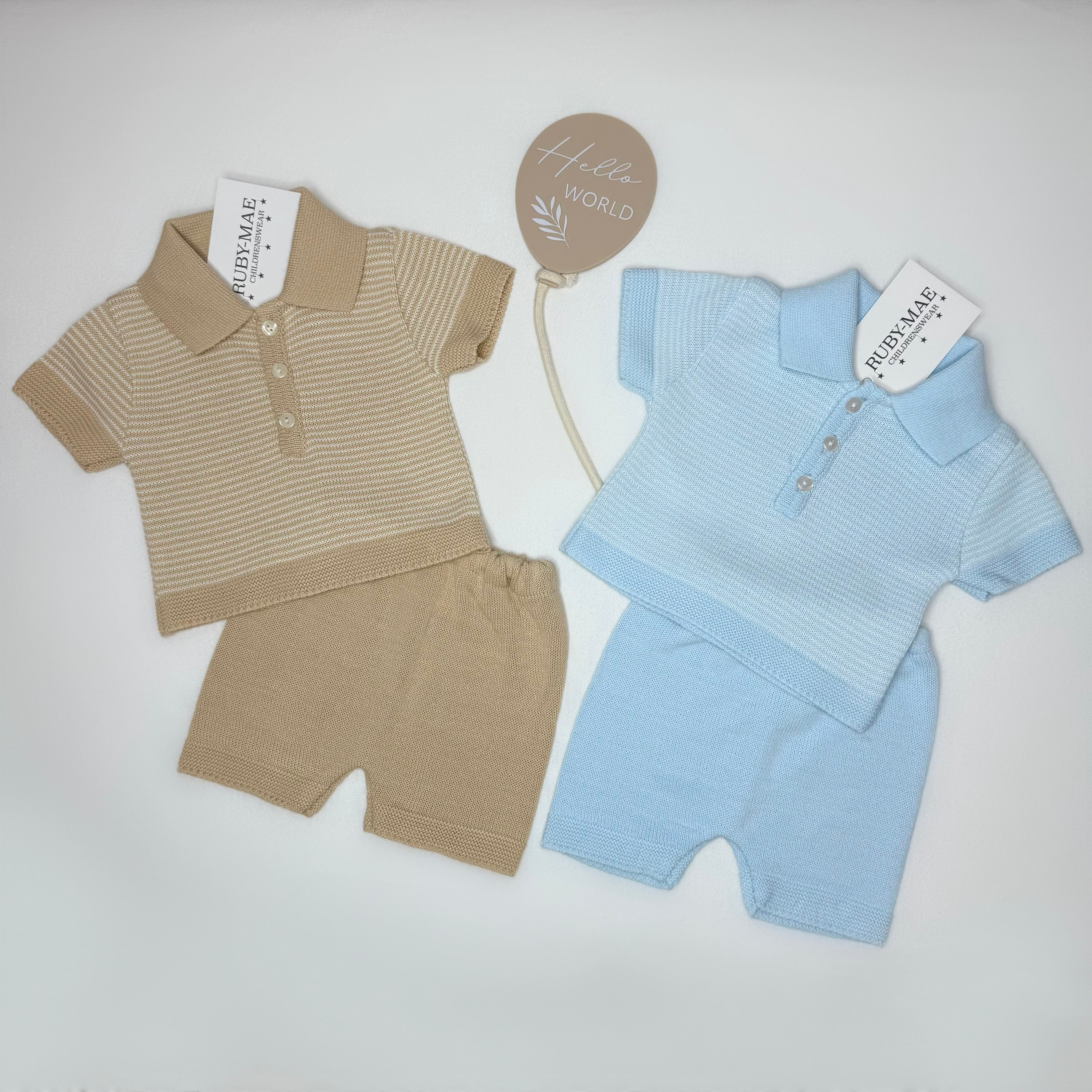 Camel Knitted Top & Shorts Outfit - Elijah