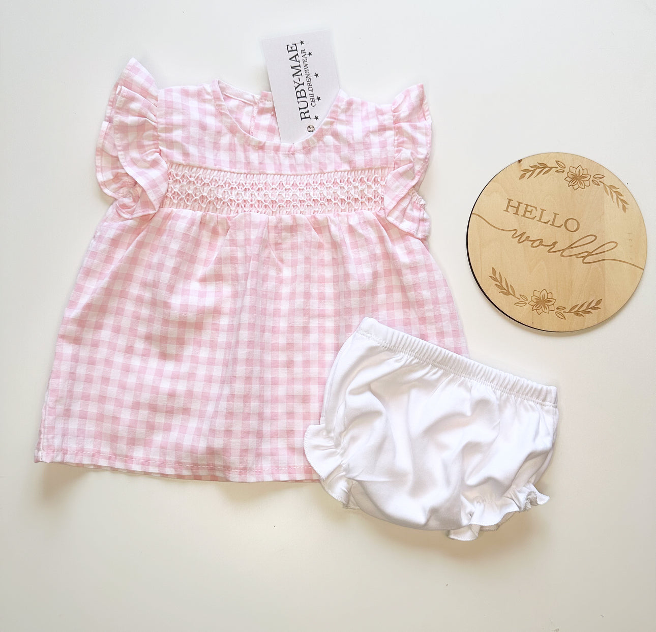 Pink Gingham Dress With Matching White Knickers - Zara
