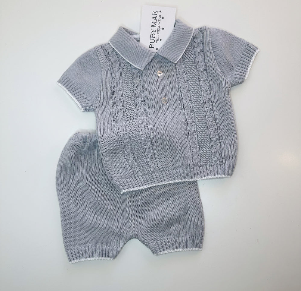 Grey Knitted Two Piece Outfit - Jamie