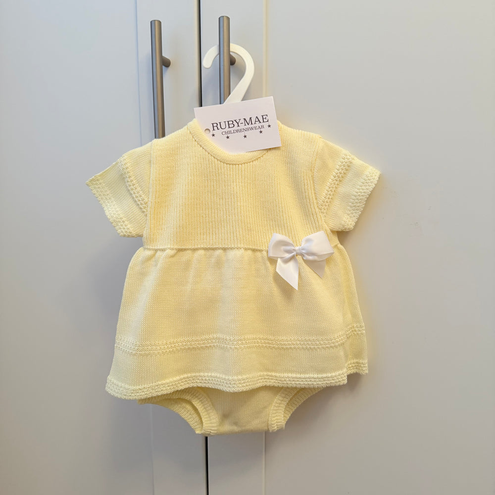 Lemon Bow Front Dress With Matching Knickers - Candice