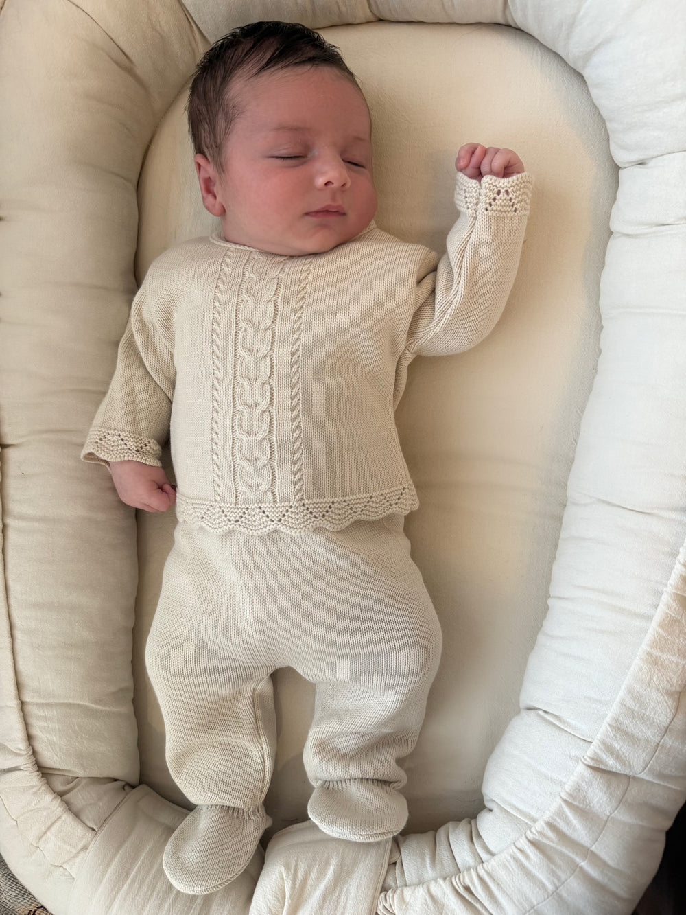 Camel Cable Knitted Outfit - UNISEX