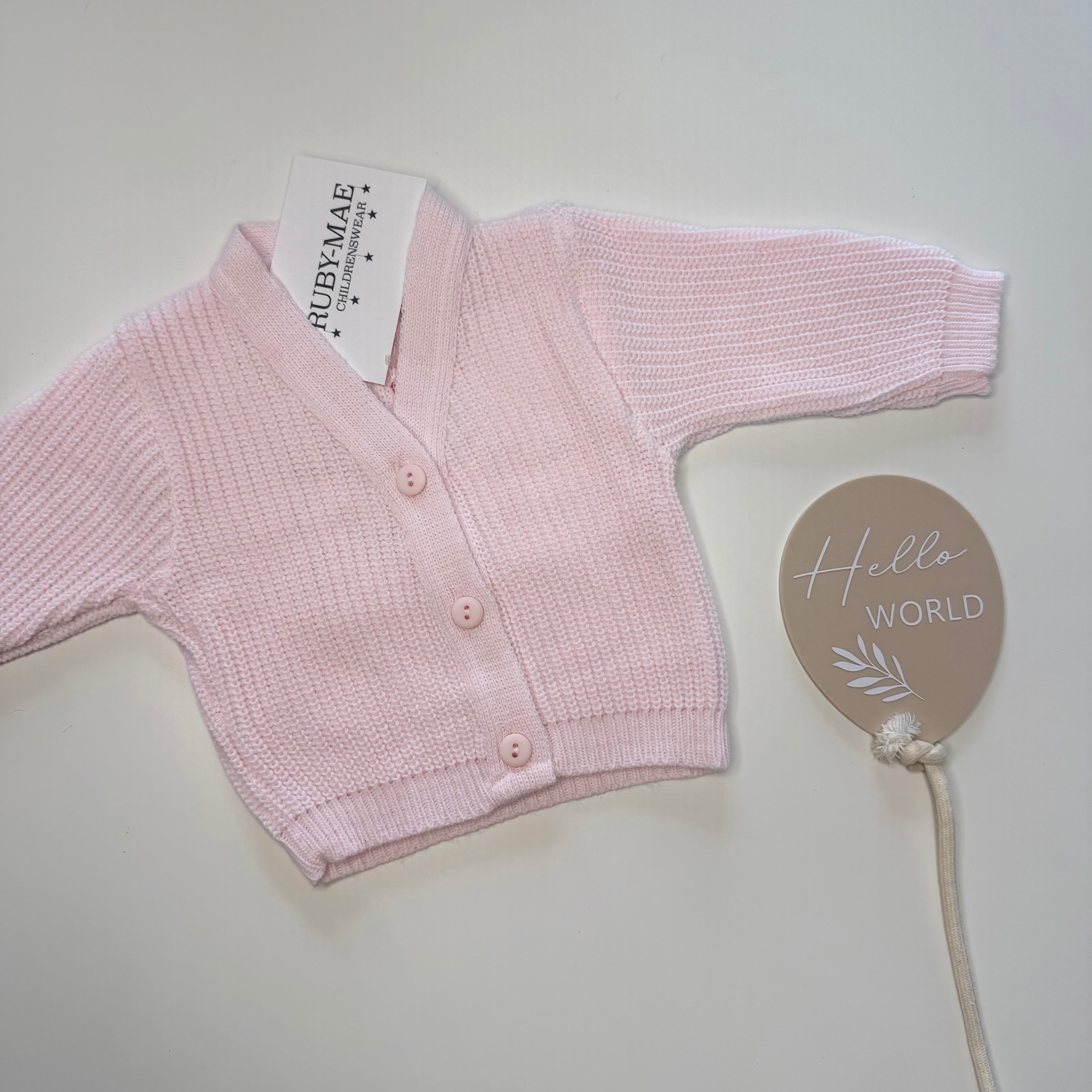 
                  
                    Pink Knitted Hello World Cardigan
                  
                