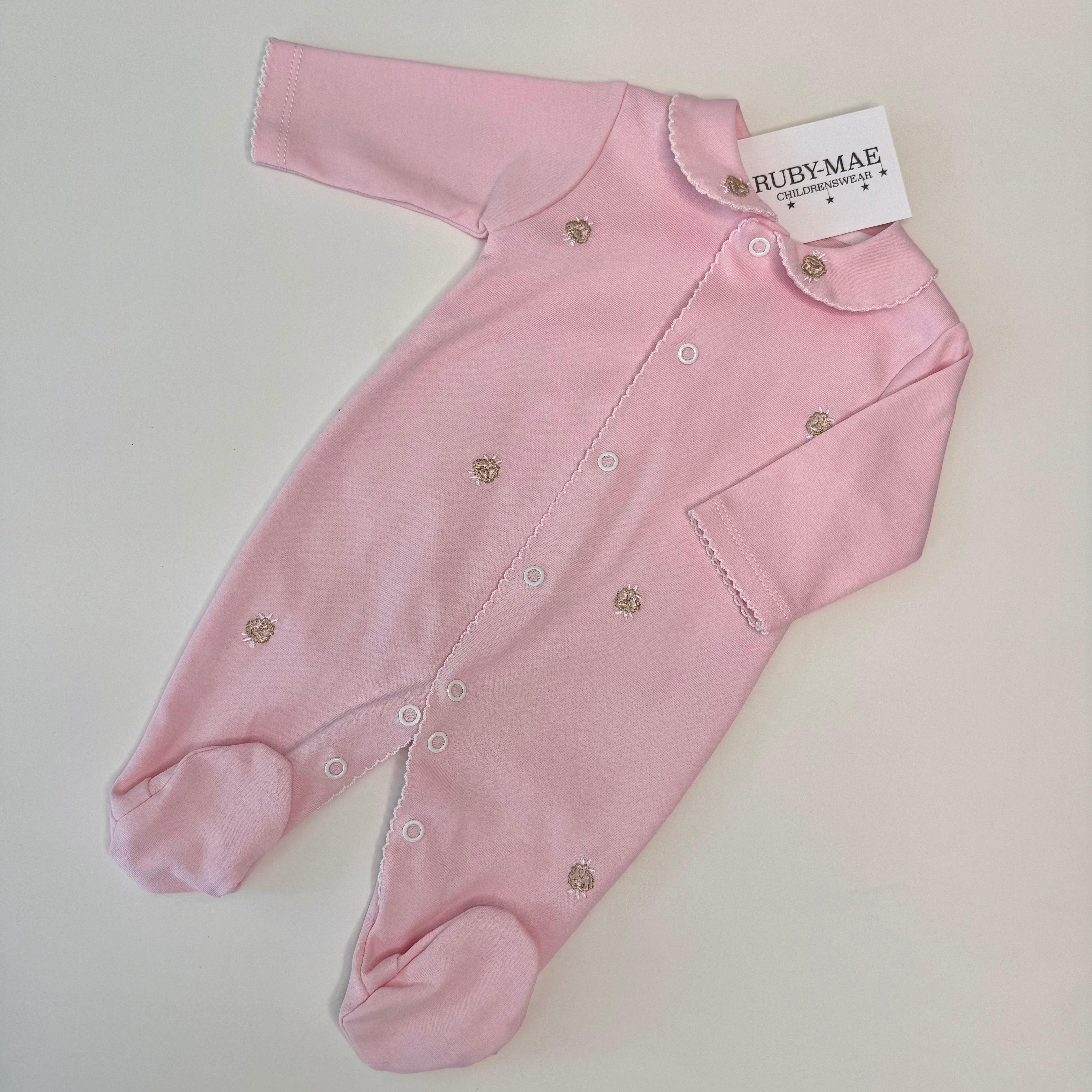 
                  
                    Pink Rose Bud Cotton All In One Babygrow - Rosie
                  
                