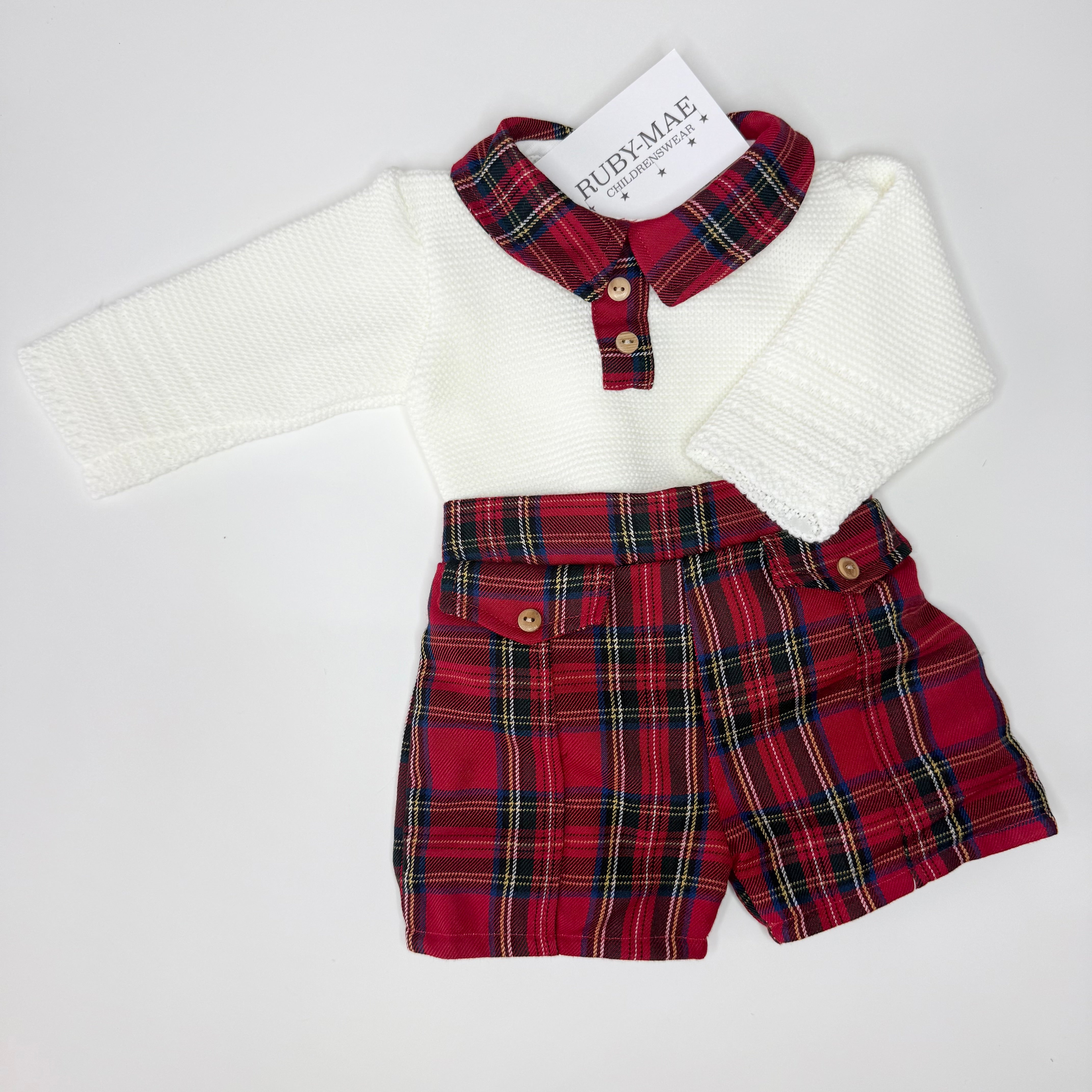 
                  
                    Tartan Shorts With Matching Knitted Jumper - Arlo
                  
                
