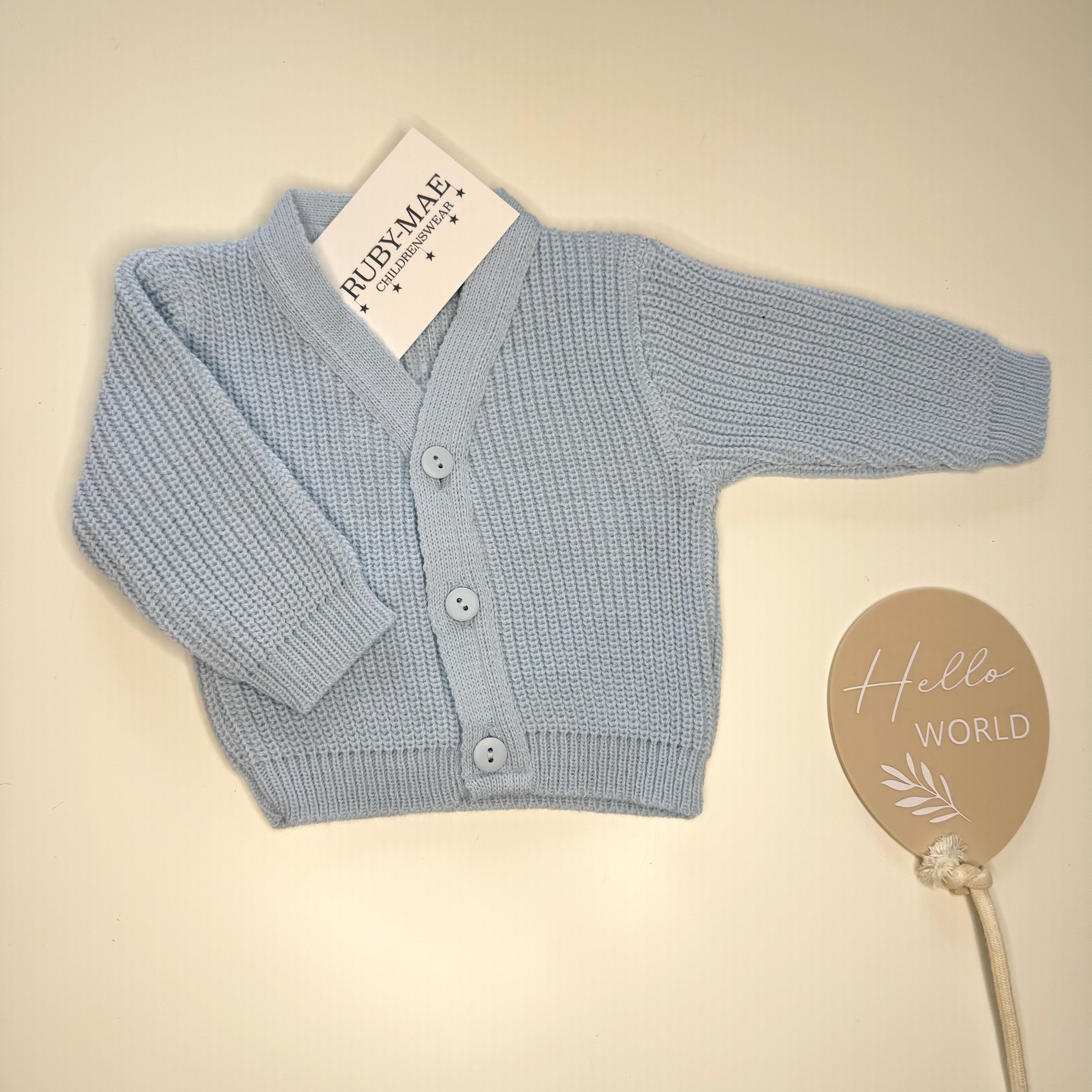 
                  
                    Blue Knitted Hello World Cardigan
                  
                