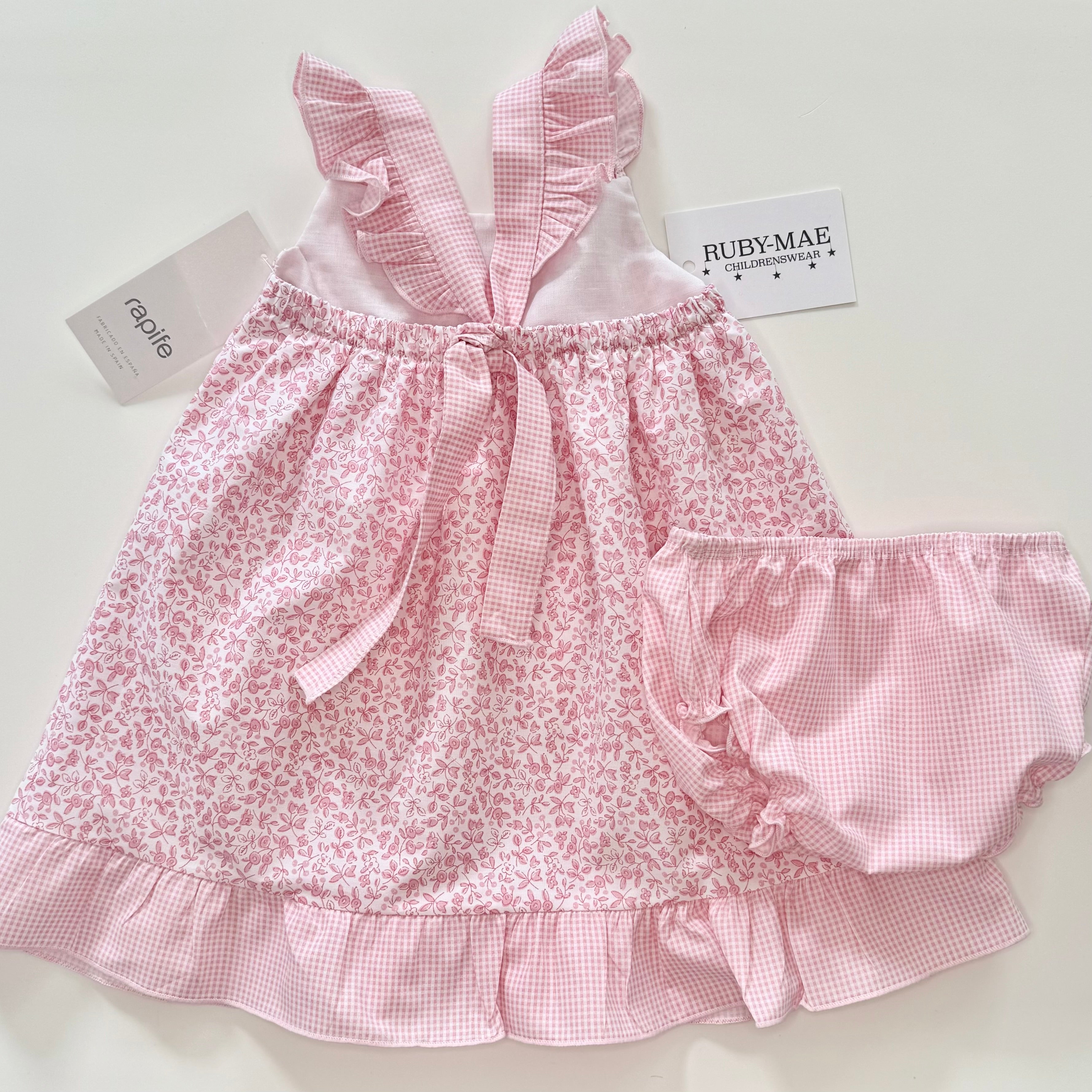 
                  
                    Rapife - Girls Pink Ditsy Dress With Matching Bloomers
                  
                