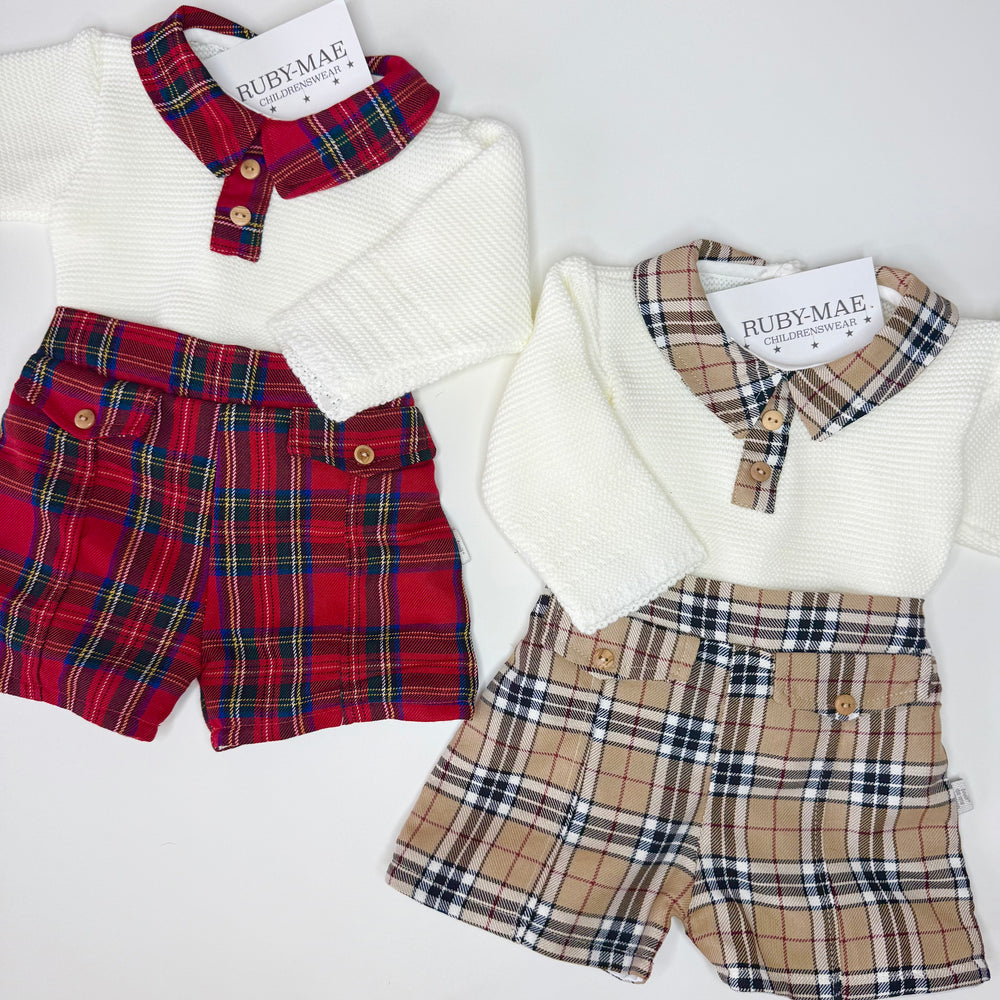 Tartan Shorts With Matching Knitted Jumper - Arlo