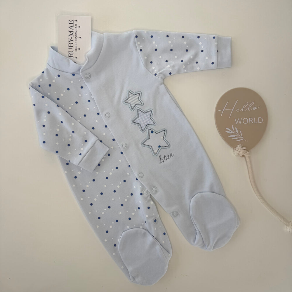 Blue Star Spotted Sleepsuit