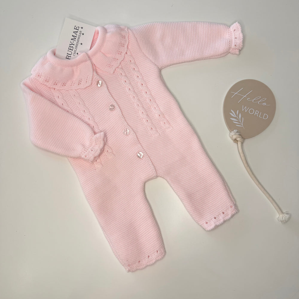 Pink Knitted Frill All In One - Aurora