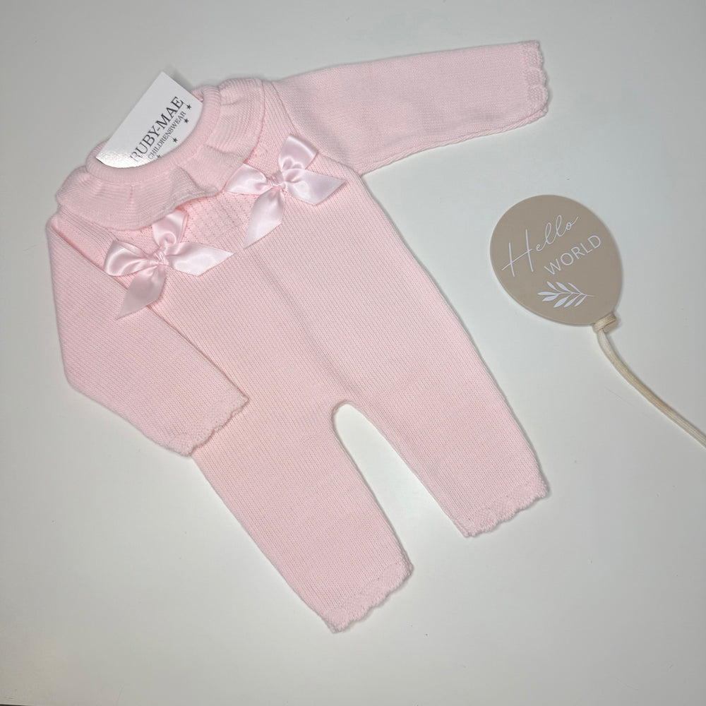 Pink Knitted Bow All In One - Bethany