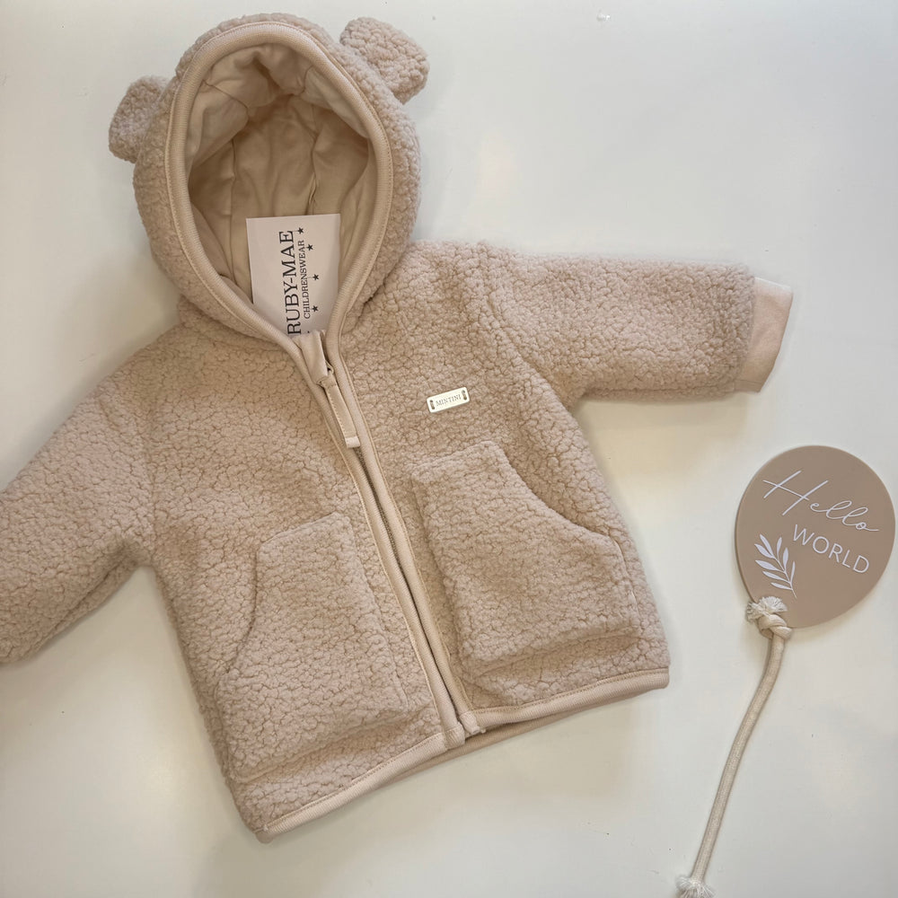 Mintini Baby Beige Teddy Faux Fur Coat Jacket - UNISEX