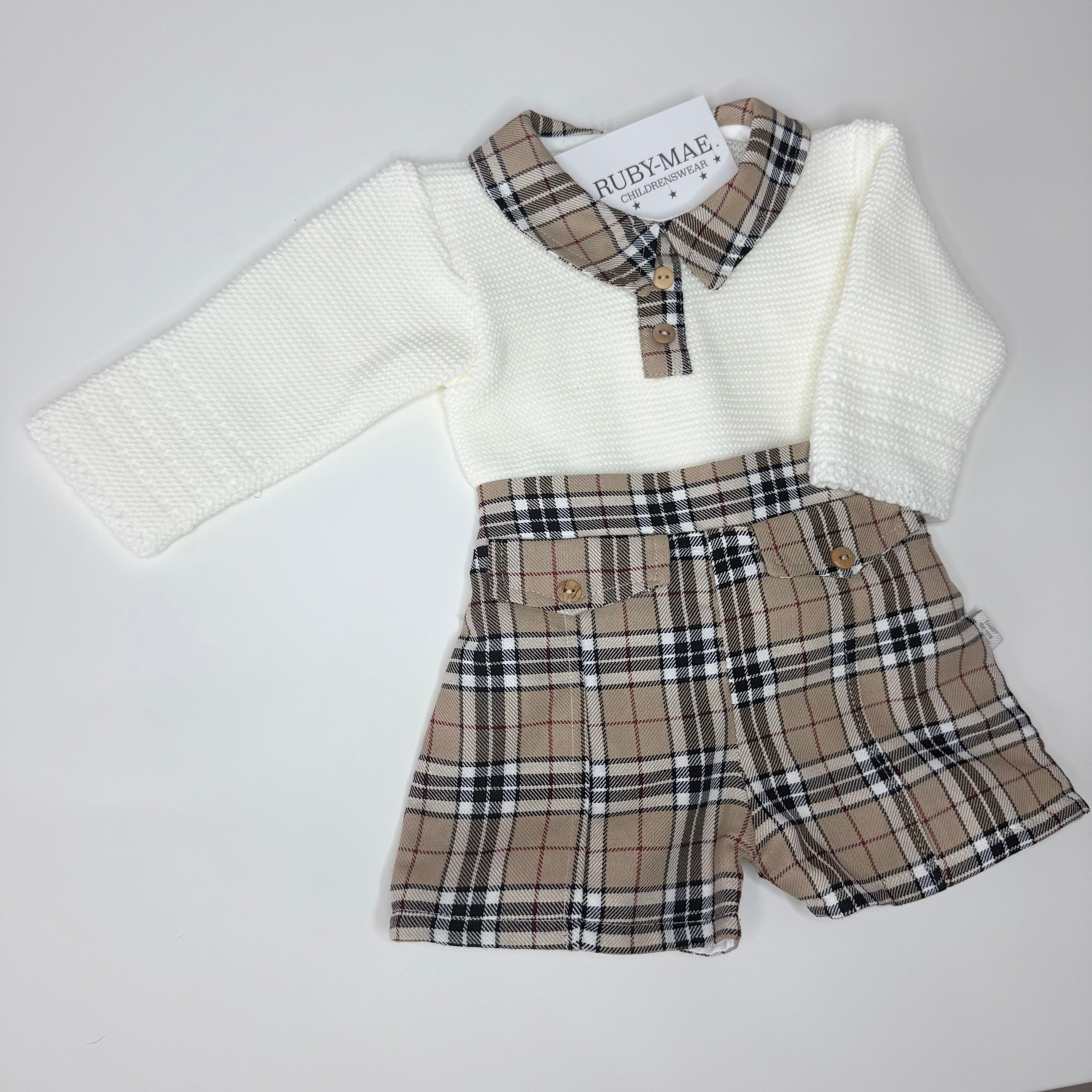 
                  
                    Tartan Shorts With Matching Knitted Jumper - Arlo
                  
                