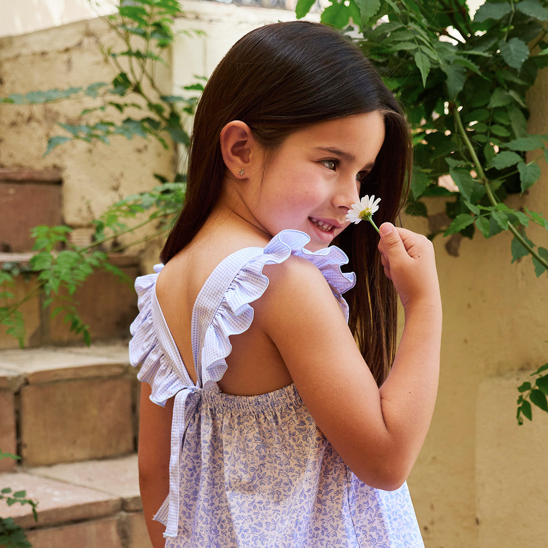 
                  
                    Rapife - Girls Blue Ditsy Dress With Matching Bloomers
                  
                