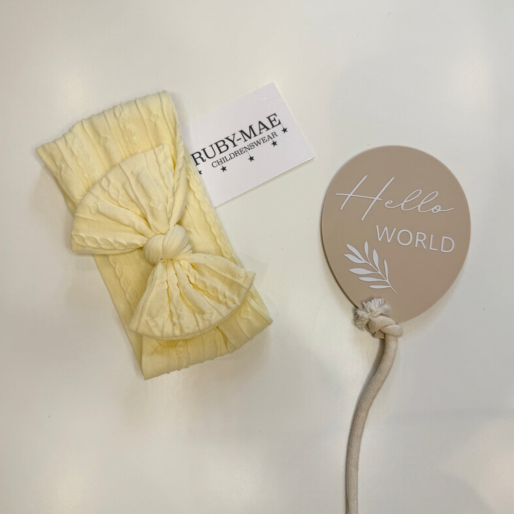 Lemon Wide Bow Headband