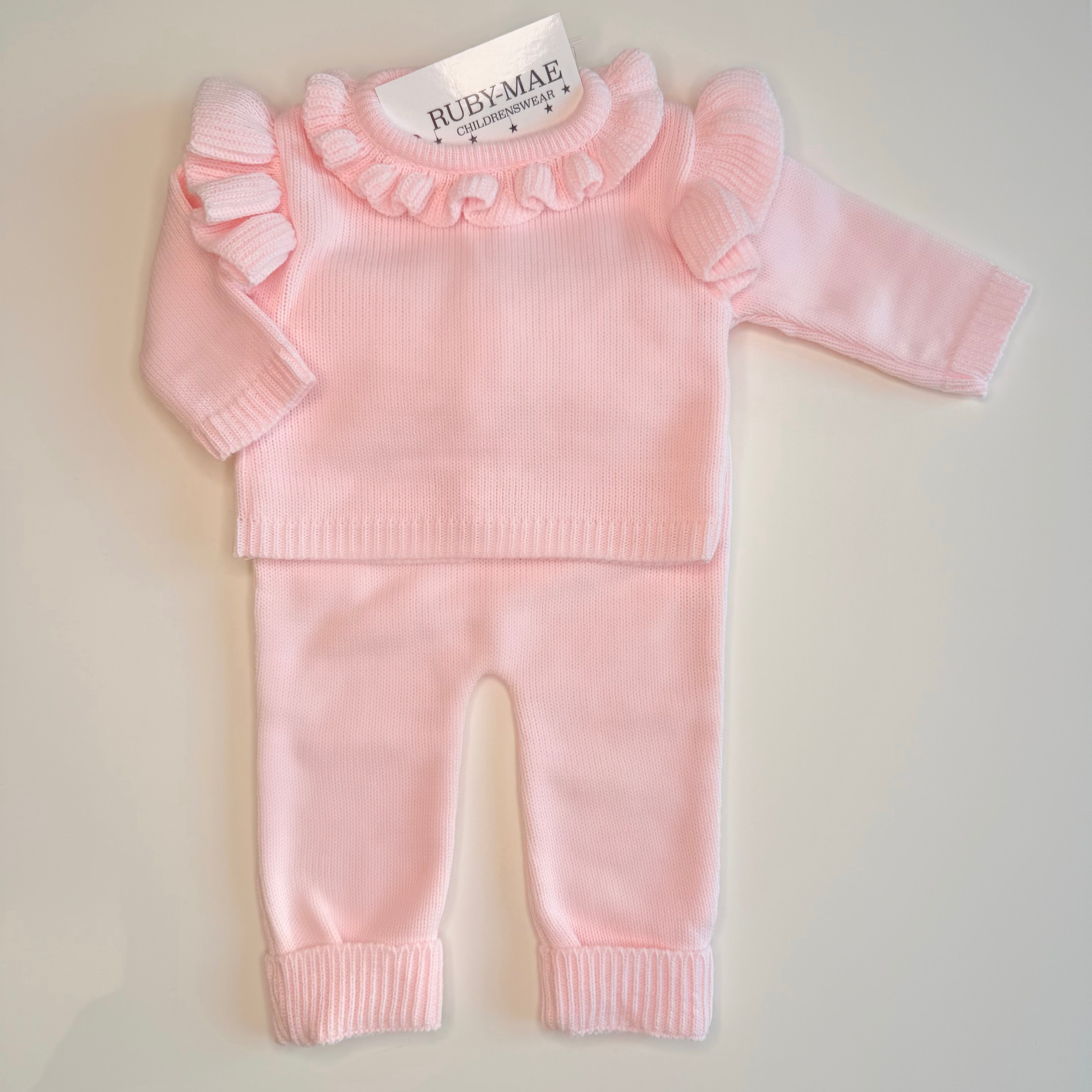 
                  
                    Baby Pink Frill Knitted Jumper & Pants Outfit - Jessy
                  
                