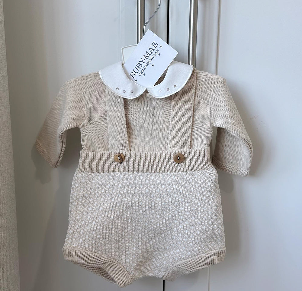 Camel Knitted Jumper & Romper Outfit - Oliver