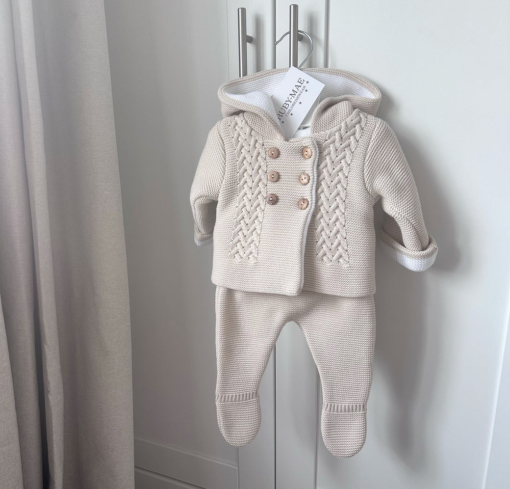 Camel Double Knitted Jacket & Matching Pants