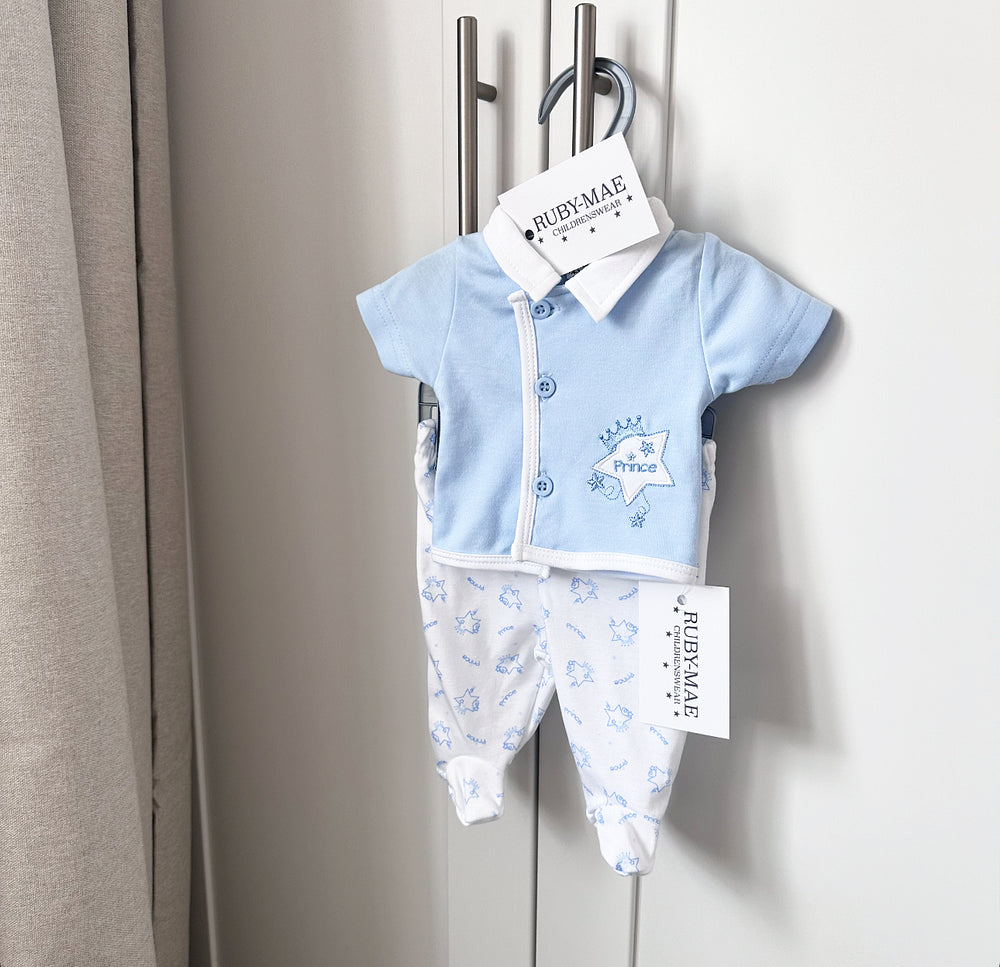 TINY BABY - Blue Prince Top & Pants Outfit