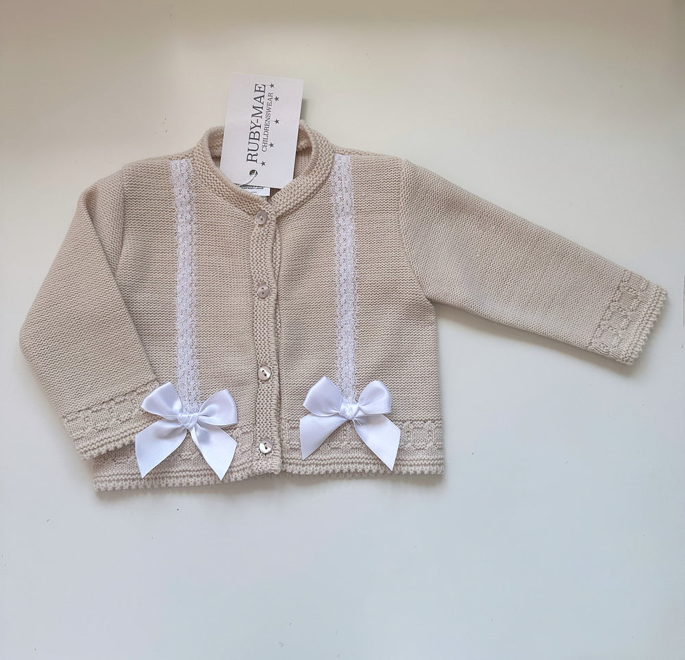 Baby Girls Beige Knitted Cardigan
