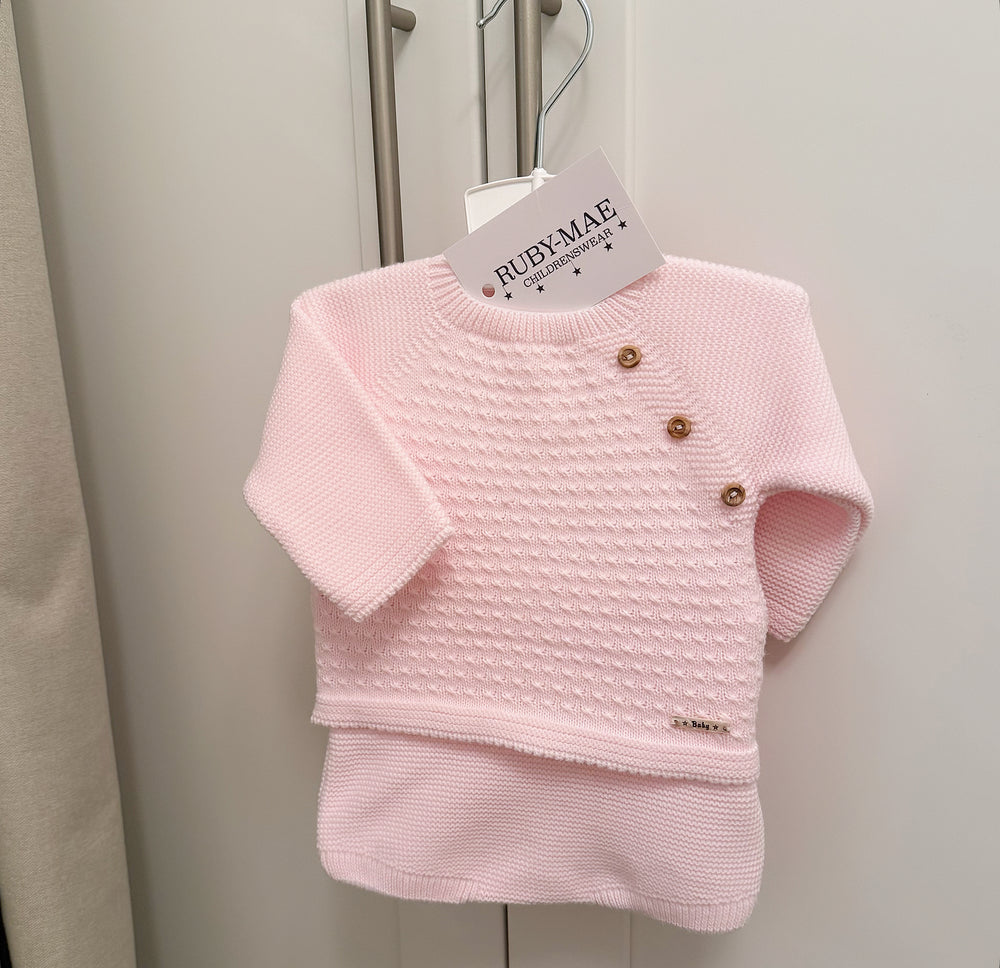 Baby Pink Knitted Jumper & Bloomers Outfit - Chelsea