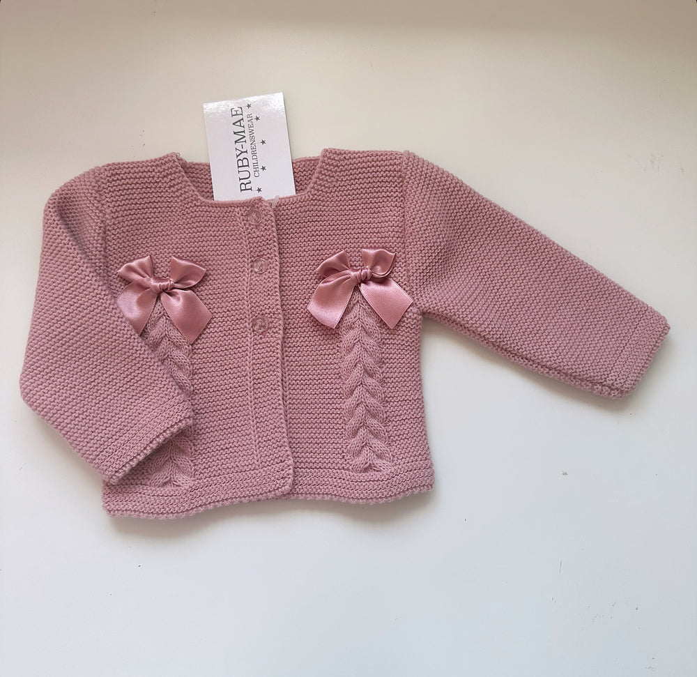 Baby Girls Dusky Pink Knitted Cardigan