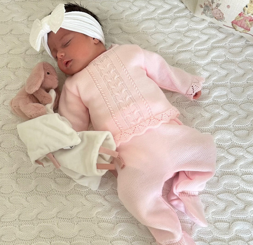 Pink Cable Knitted Outfit - Ariaa