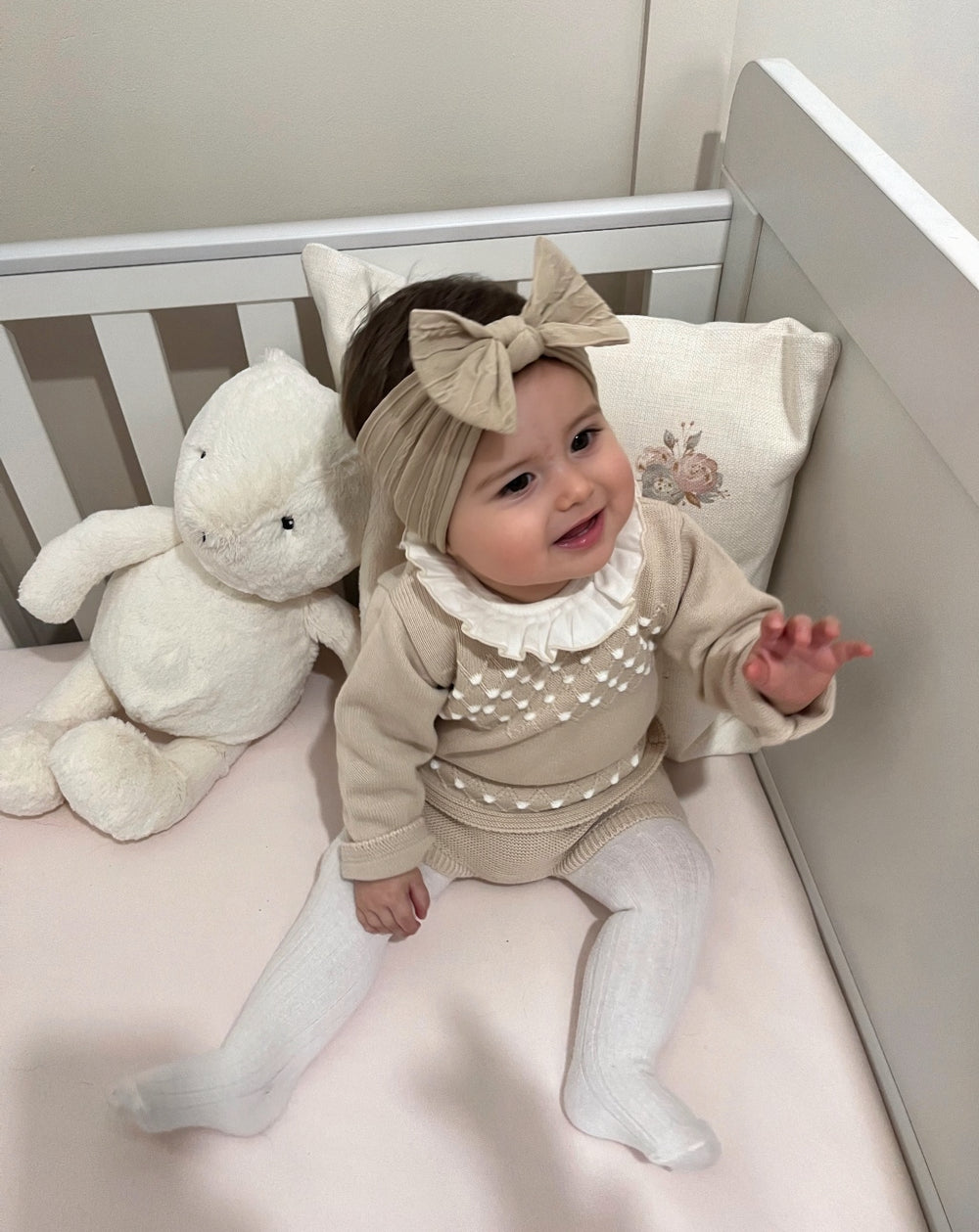 Camel Knitted Frill Jumper & Bloomers Outfit - Danielle