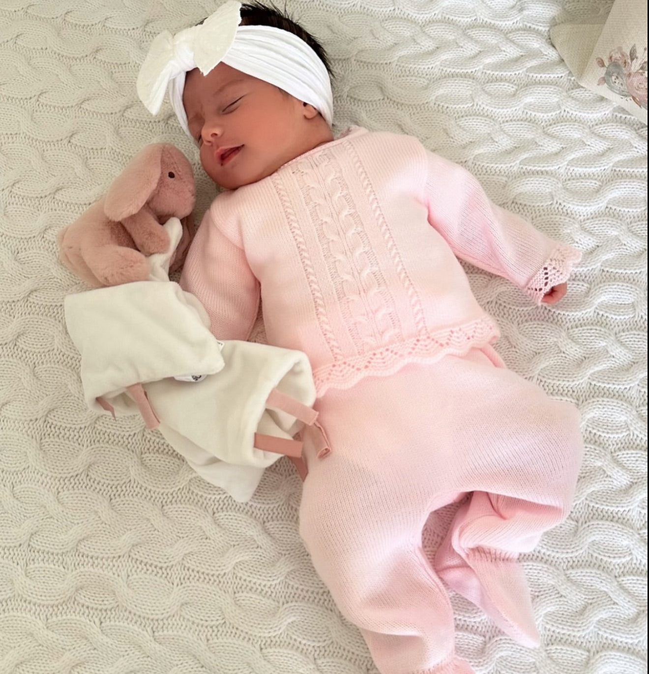 
                  
                    Pink Cable Knitted Outfit - Ariaa
                  
                