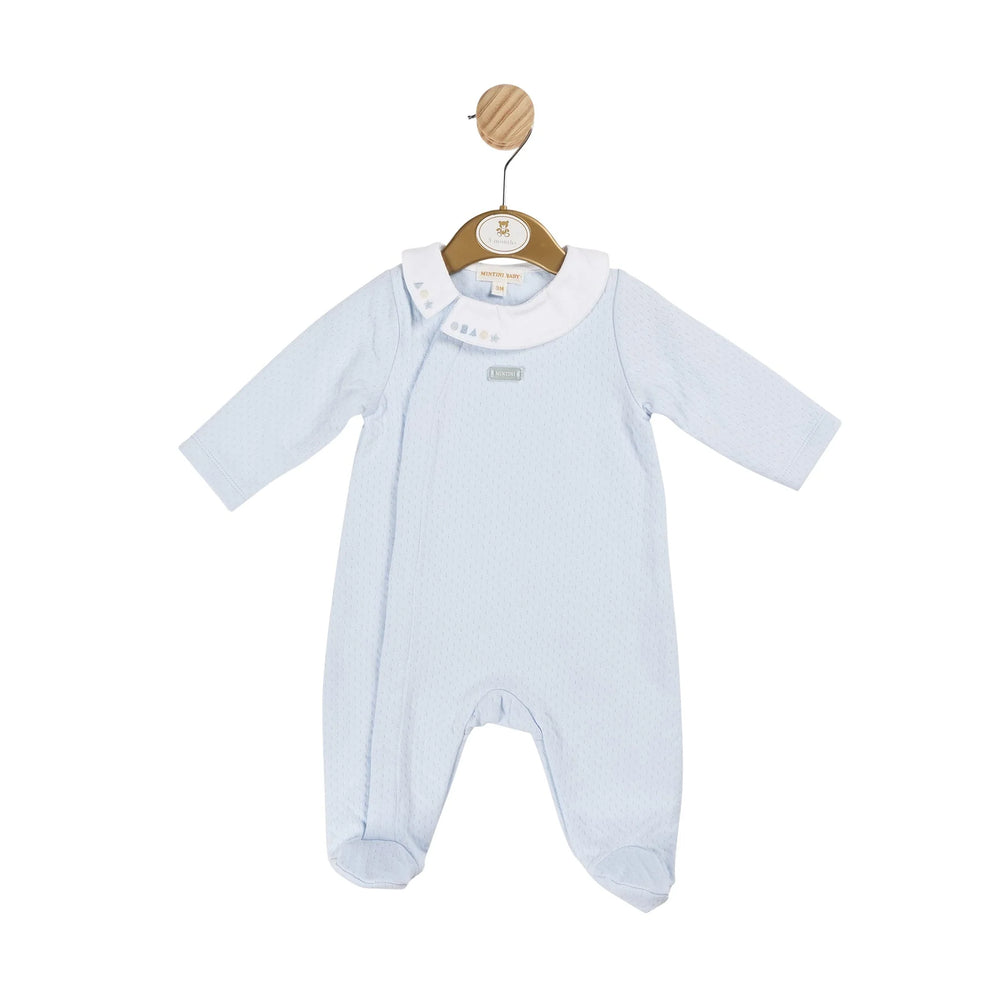 Mintini Baby Blue Jersey Jacquard All In One - Max