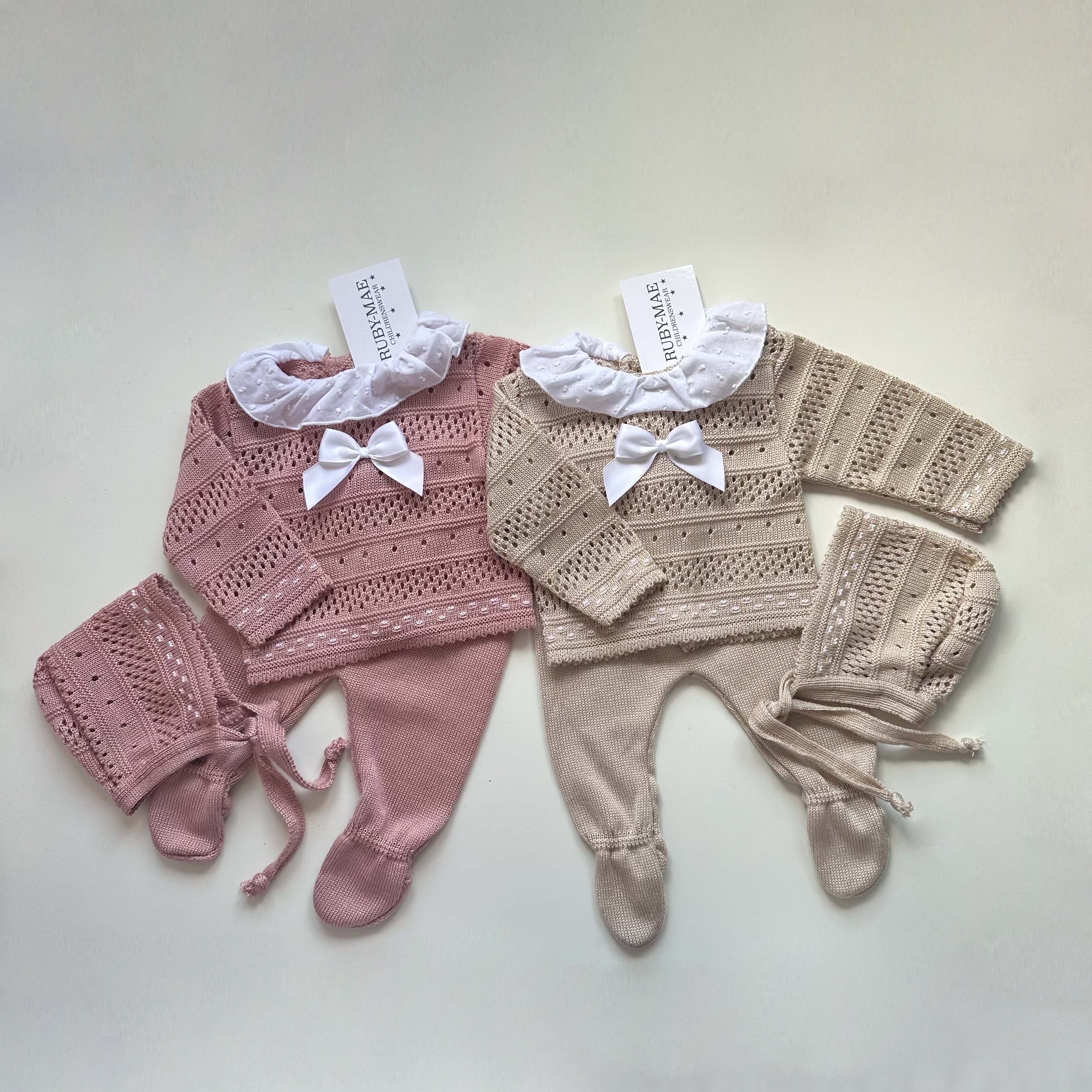 
                  
                    Dusky Pink Knitted Three Piece Outfit - Kylie
                  
                