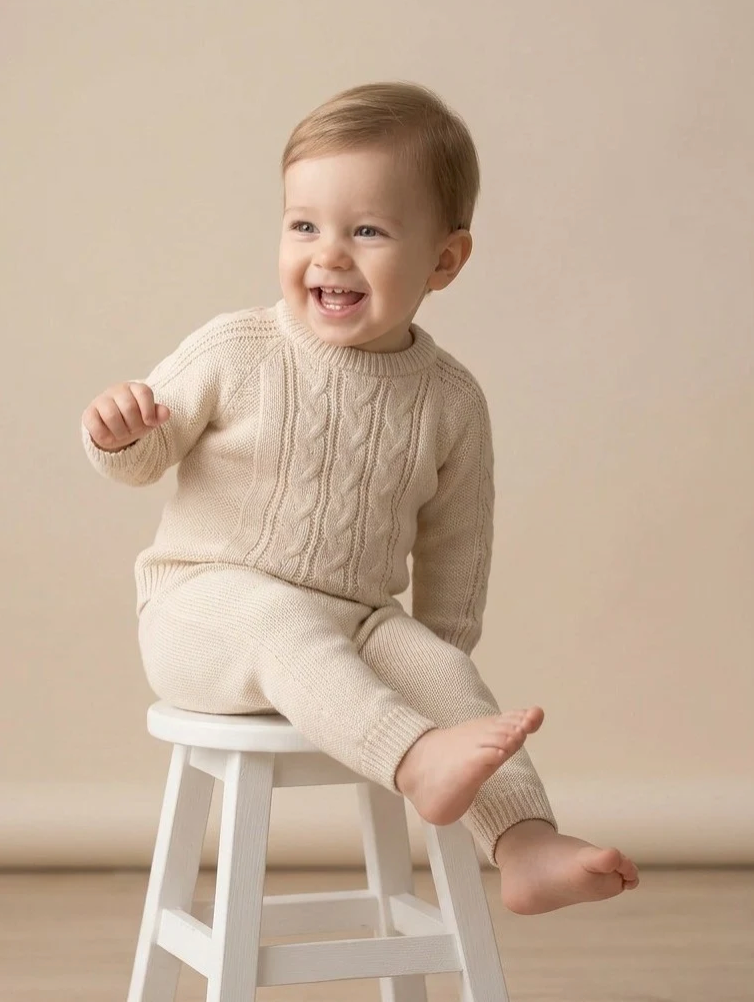 
                  
                    Camel Knitted Twist Knit Jumper And Pants Outfit - Freddie
                  
                
