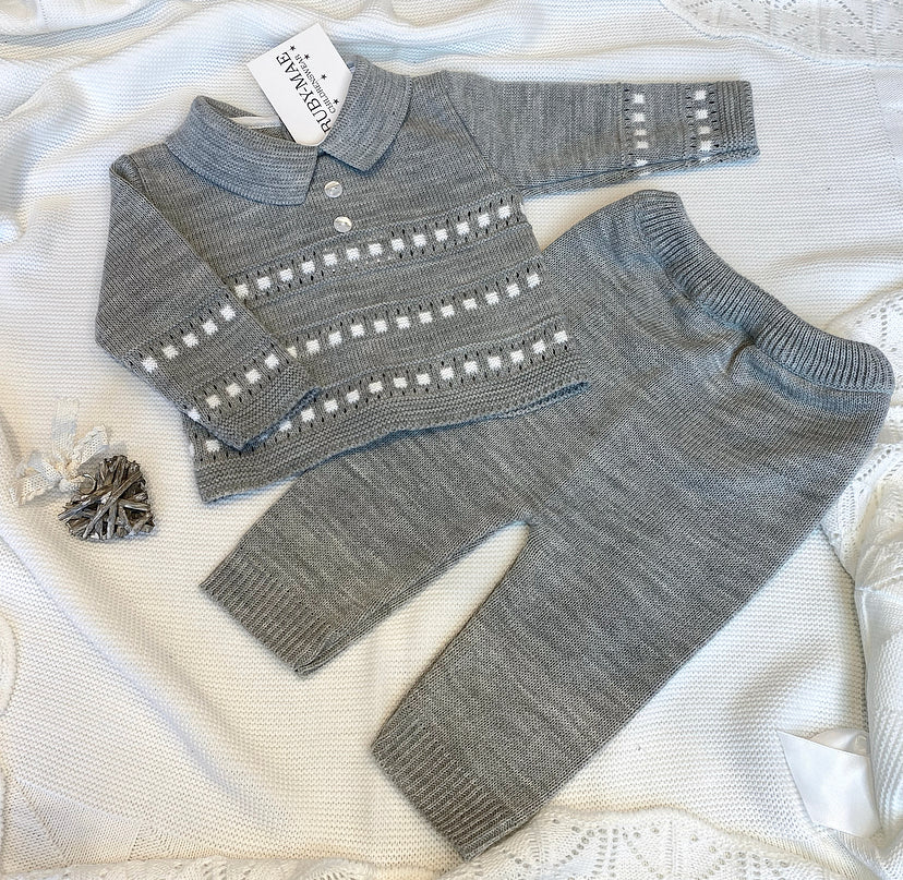 Grey Patterned Tracksuit - Mario - Ruby-Mae Childrenswear