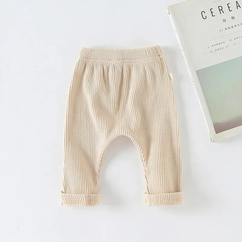 Cream Baby Boys Ribbed Joggers - Ruby-Mae Childrenswear