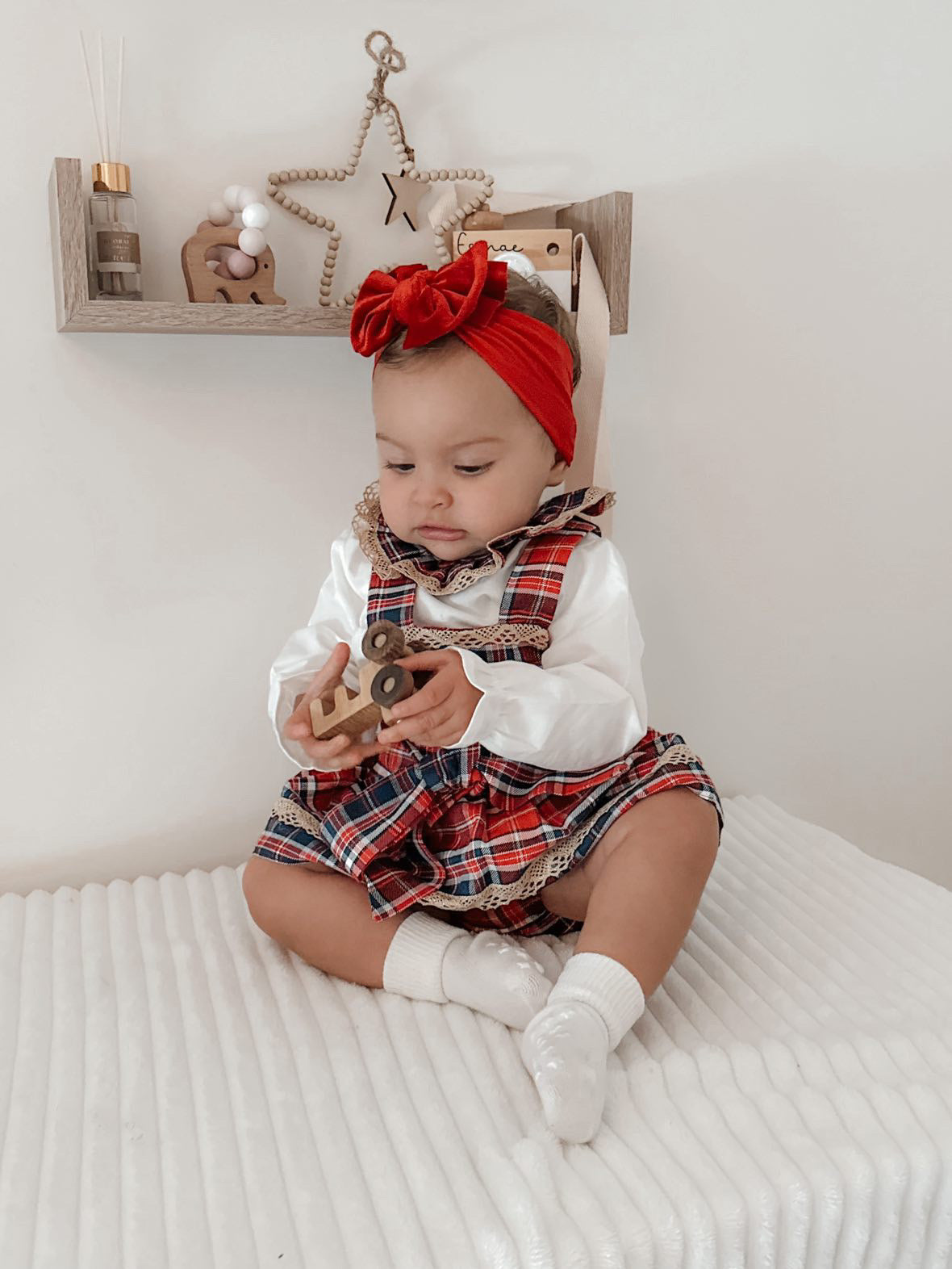 
                  
                    White Blouse With Matching Tartan Check Romper Skirt - Brea
                  
                
