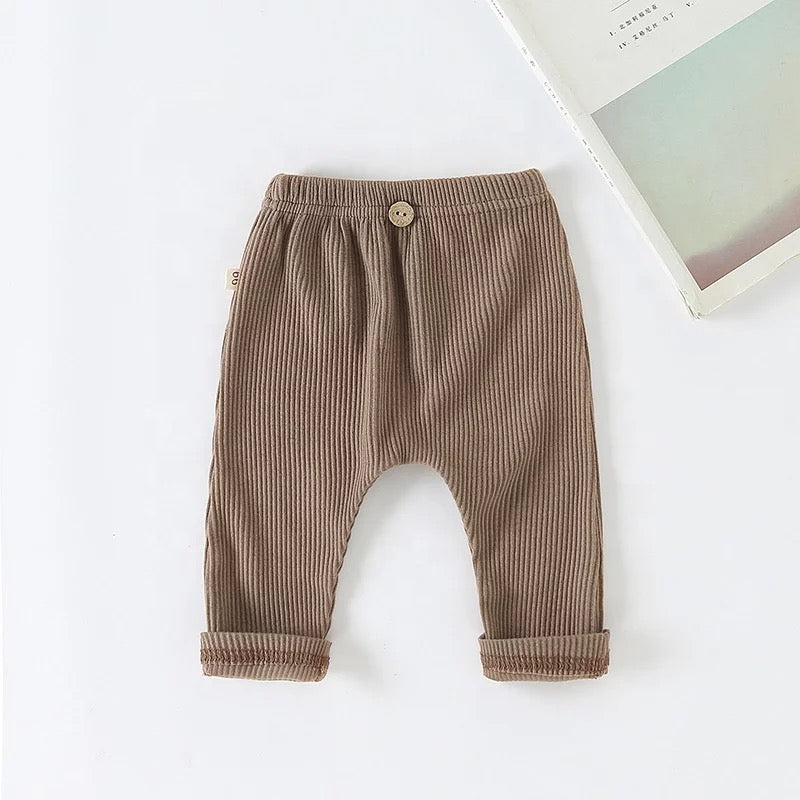 Brown Baby Boys Ribbed Joggers - Ruby-Mae Childrenswear