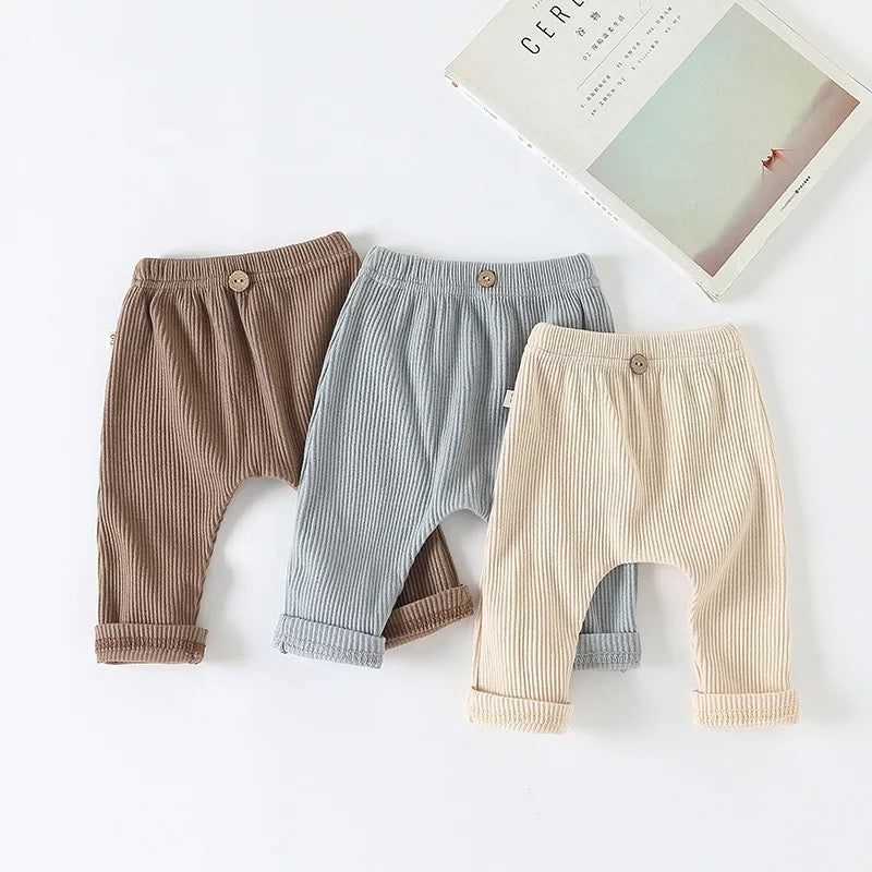 Cream Baby Boys Ribbed Joggers - Ruby-Mae Childrenswear