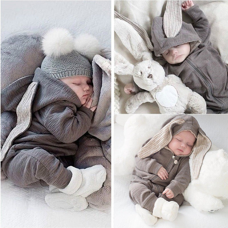 
                  
                    UNISEX Grey All In One Outfit With Hooded Rabbit Ears - Ruby-Mae Childrenswear
                  
                