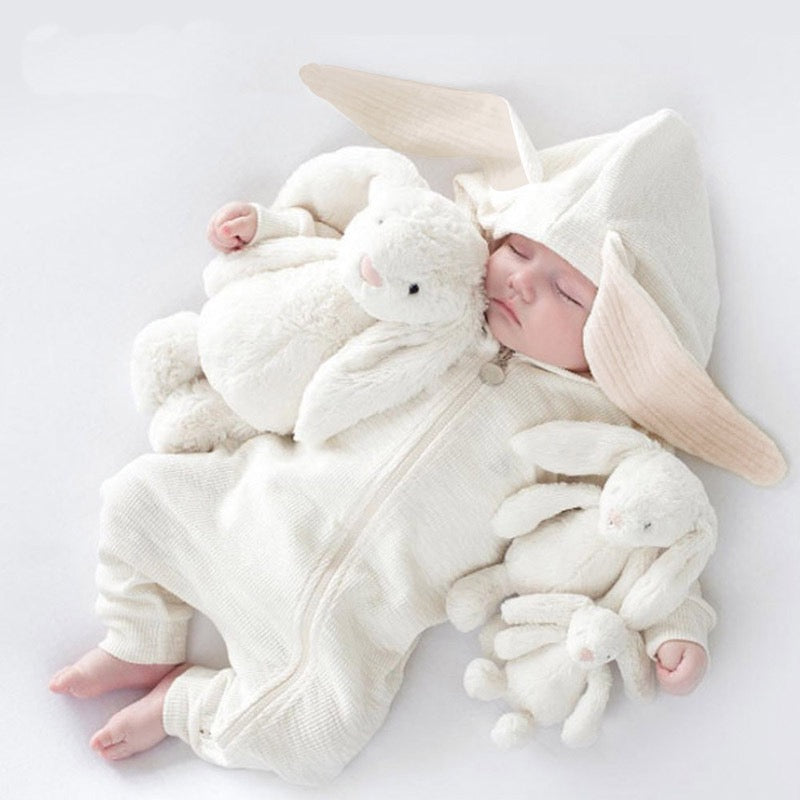 
                  
                    UNISEX White All In One Outfit With Hooded Rabbit Ears - Ruby-Mae Childrenswear
                  
                