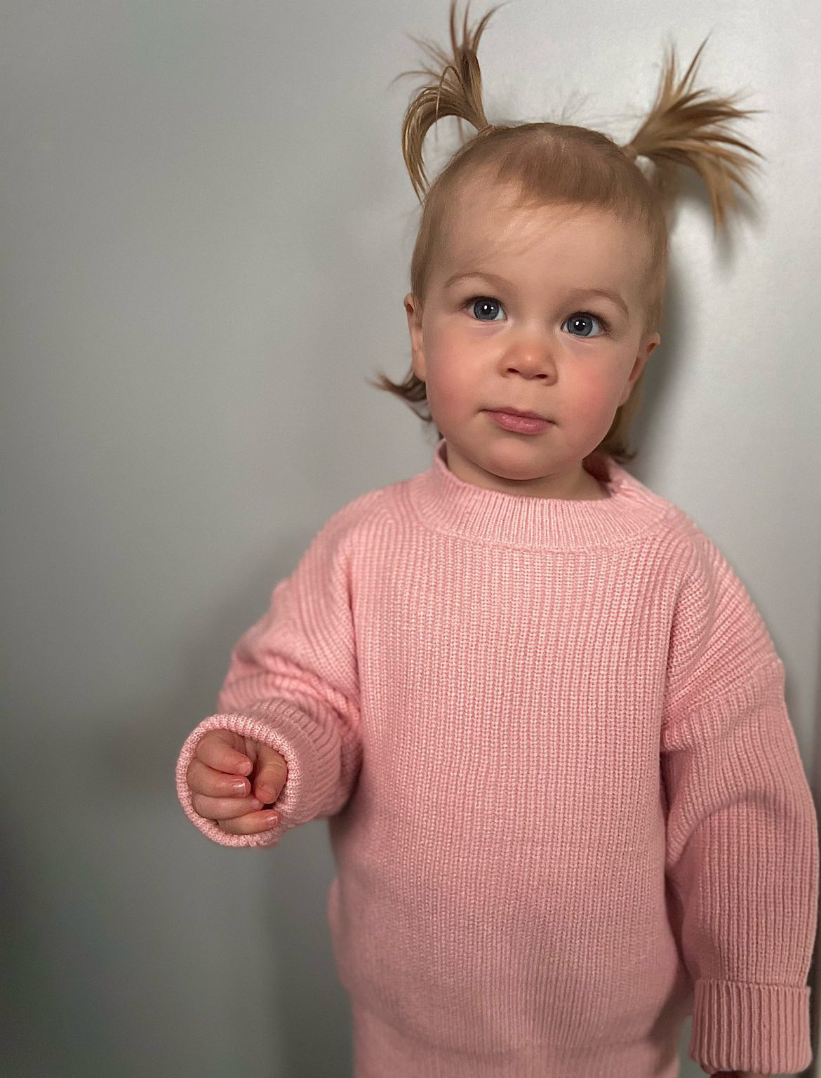 
                  
                    Baby Pink Oversized Knitted Jumper
                  
                